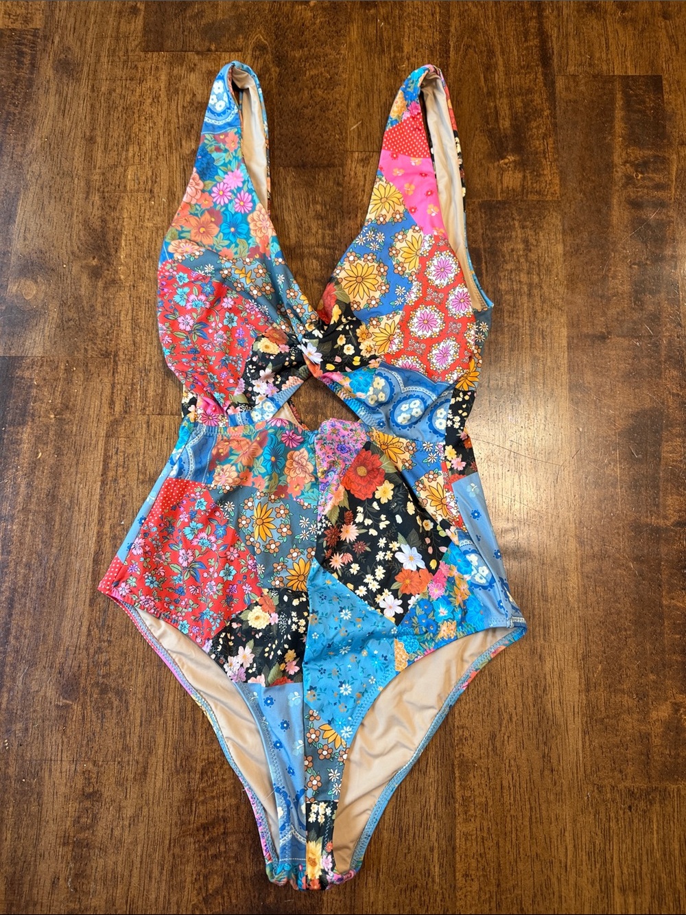 Spell Multicolor Floral Patchwork One-Piece Swimsuit